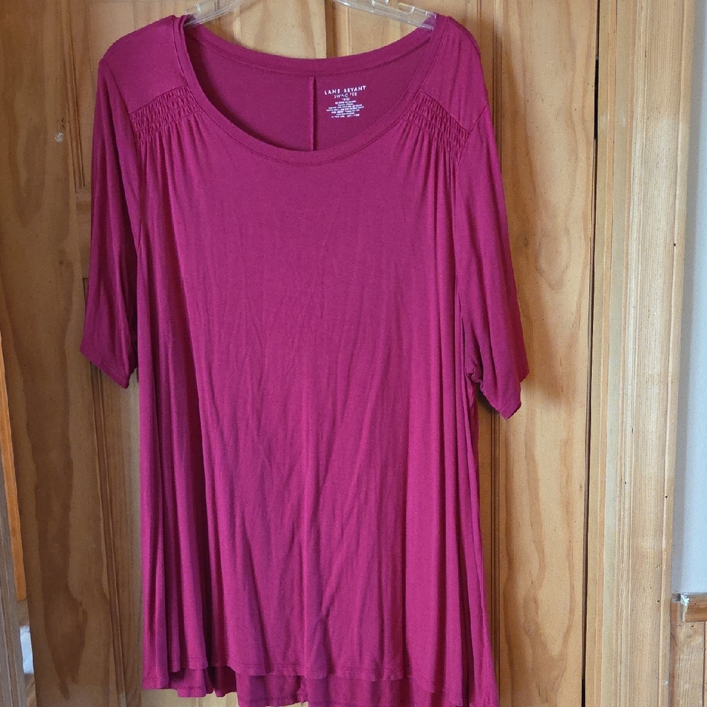 Lane Bryant Pink Relaxed Ribbed Tunic
